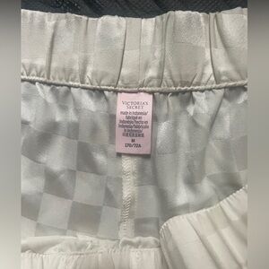 Victoria's Secret Cream Checkered Satin Shorts